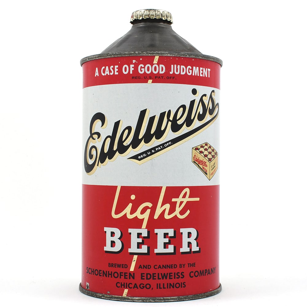 Edelweiss Light Beer Quart Cone Top GOOD JUDGEMENT IRTP 207-13 EXCEPTIONAL (1 of 6)