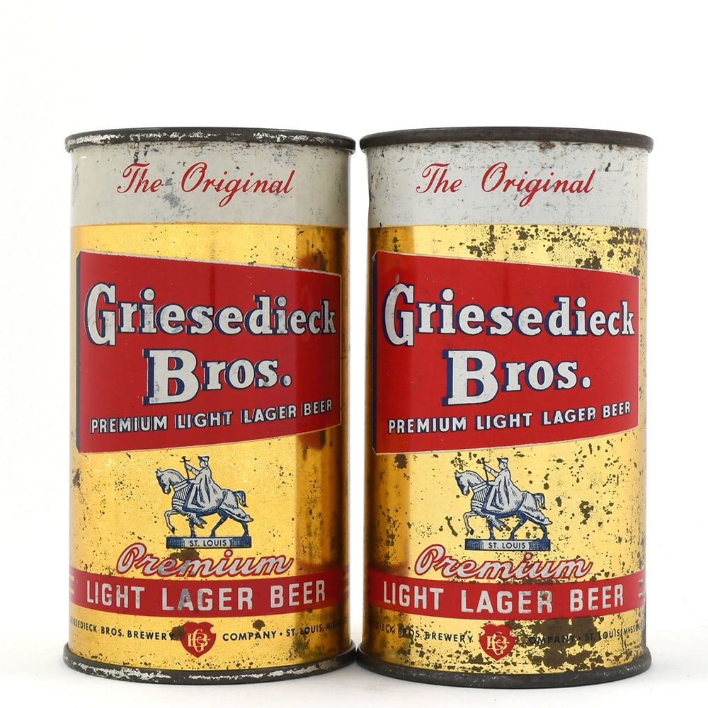 Griesedieck Bros Light Lager Beer Flat Tops 76-12 and 76-13: Brewer/Business Name: Griesedieck Bros. Brewery, St. Louis, Missouri Manufacturer/Plant: American Can Co. Date of manufacture: