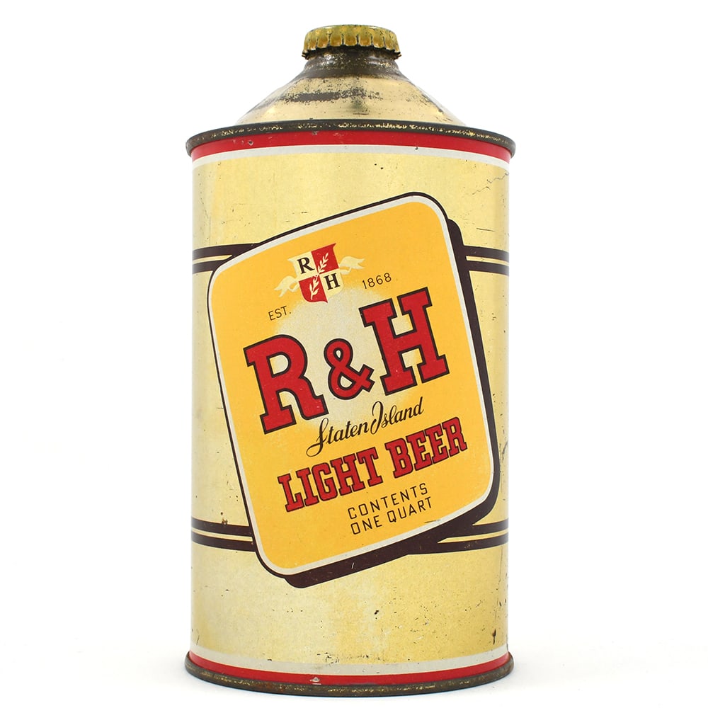 R and H Light Beer Quart Cone Top 218-3 RARELY CLEAN (1 of 6)