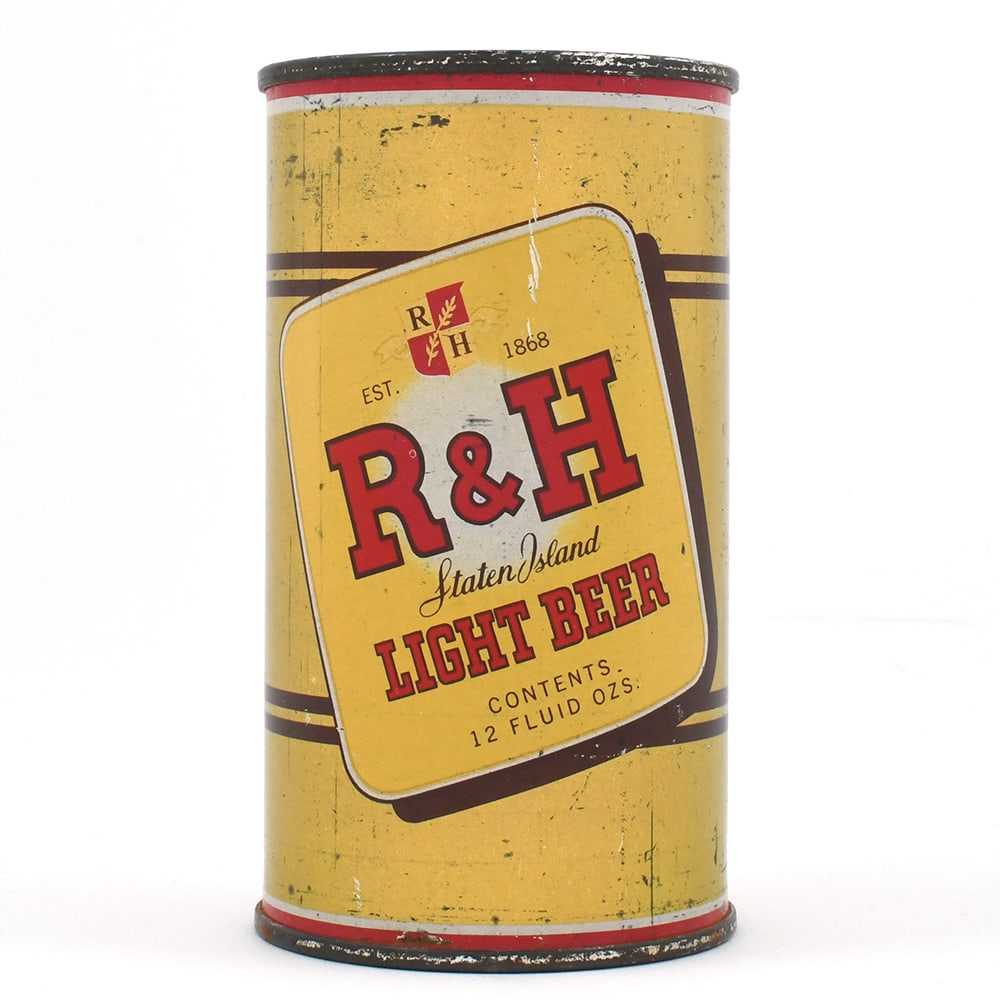 R and H Staten Island Light Beer Flat Top 122-38: Brewer/Business Name: Rubsam & Horrmann Brewing Co., Staten Island, New York, New York Manufacturer/Plant: American Can Co. Date of manufact