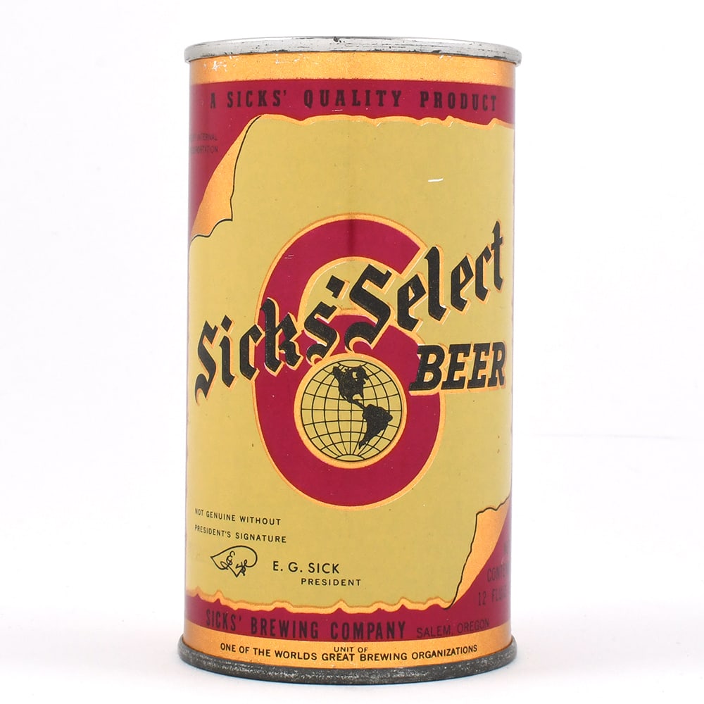 Sicks Select Beer Instructional Flat Top WITHDRAWN FREE 133-11 OI 759 (1 of 6)