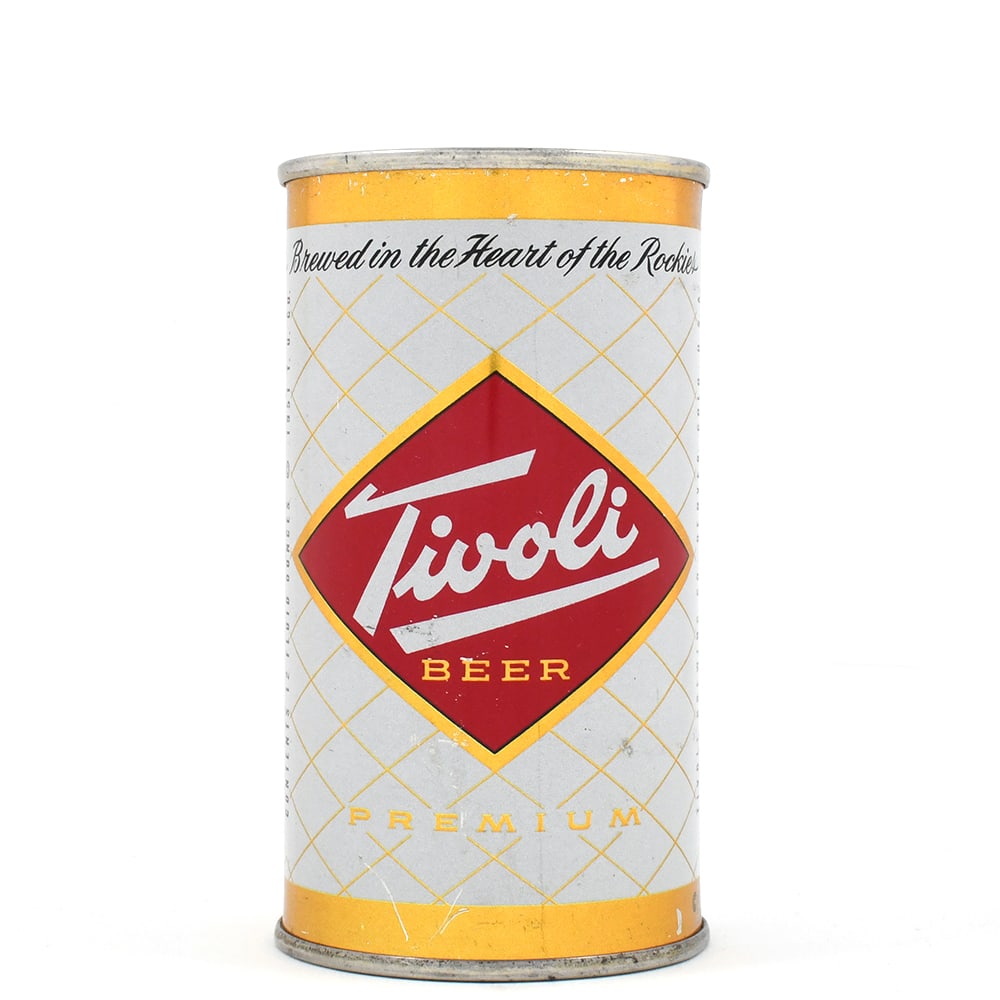Tivoli Premium Beer Flat Top DEEP GOLD TIVOLI LID 138-39 EXCELLENT: Brewer/Business Name: Tivoli Brewing Co., Denver, Colorado Manufacturer/Plant: Continental Can Co. Date of manufacture: