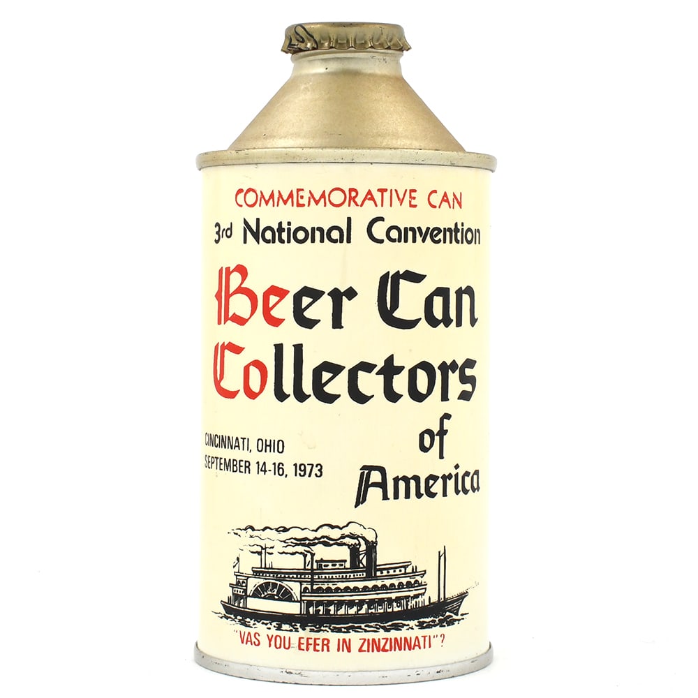 BCCA Beer Can Collectors of America 1973 Canvention Cone Top 207-32: Brewer/Business Name: Beer Can Collectors of America, Fenton, Missouri Manufacturer/Plant: Unknown Date of manufacture: