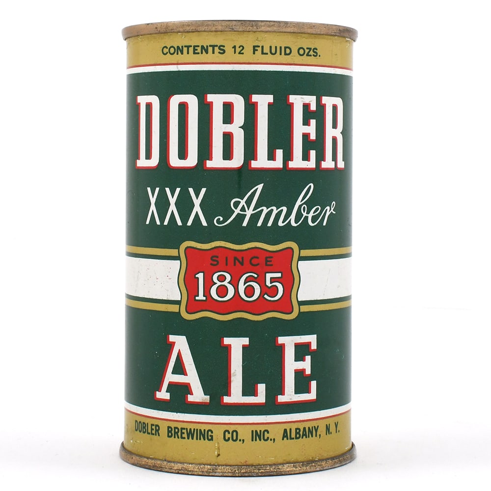 Dobler XXX Amber Ale Bank Lid Flat Top 54-10 EXCELLENT: Brewer/Business Name: Dobler Brewing Co., Albany, New York Manufacturer/Plant: American Can Co. Date of manufacture: