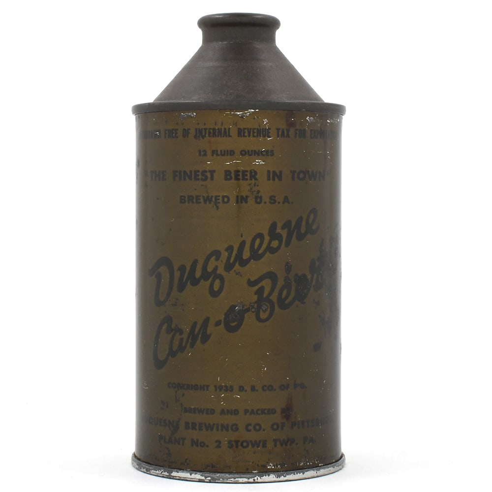 Duquesne Can-0-Beer Olive Drab Cone Top WITHDRAWN FREE 159-26 (1 of 6)