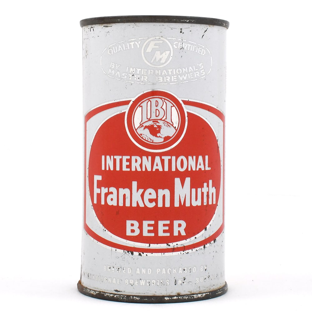Franken Muth International Beer Flat Top BUFFALO MI TAX LID 85-23: Brewer/Business Name: International Breweries, Buffalo, New York Manufacturer/Plant: American Can Co. Date of manufacture: