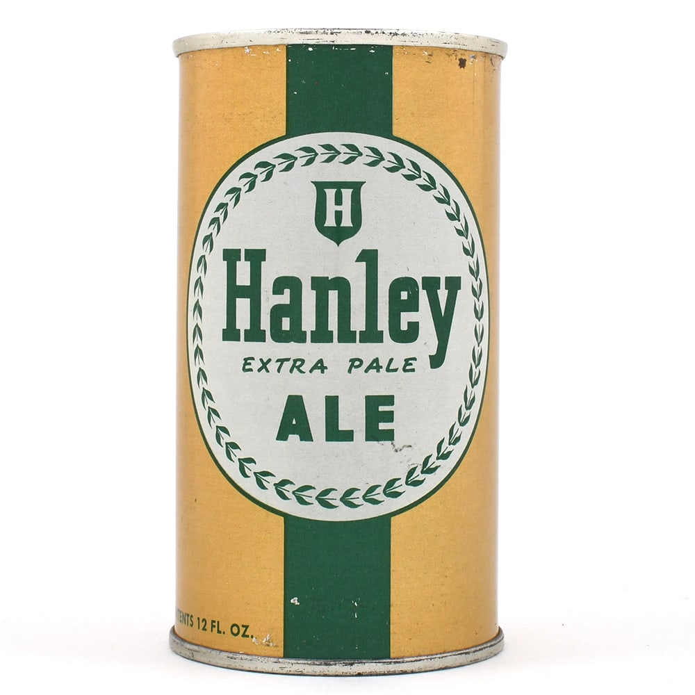 Hanley Extra Pale Ale Flat Top 80-4 RARELY CLEAN: Brewer/Business Name: James Hanley Co., Providence, Rhode Island Manufacturer/Plant: American Can Co. Date of manufacture: