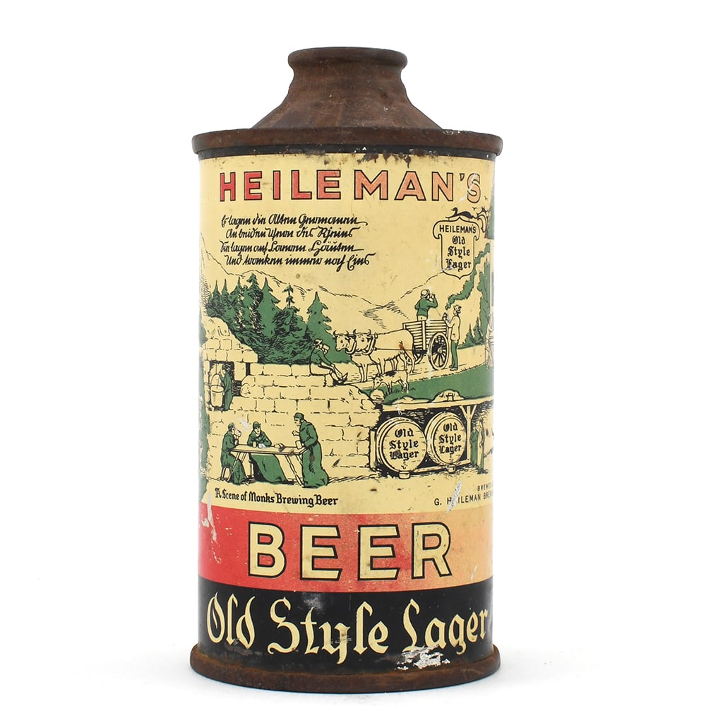 Heilemans Old Style Lager Beer Flat Bottom Cone Top STRONG 177-5 PRE-TAX (1 of 6)