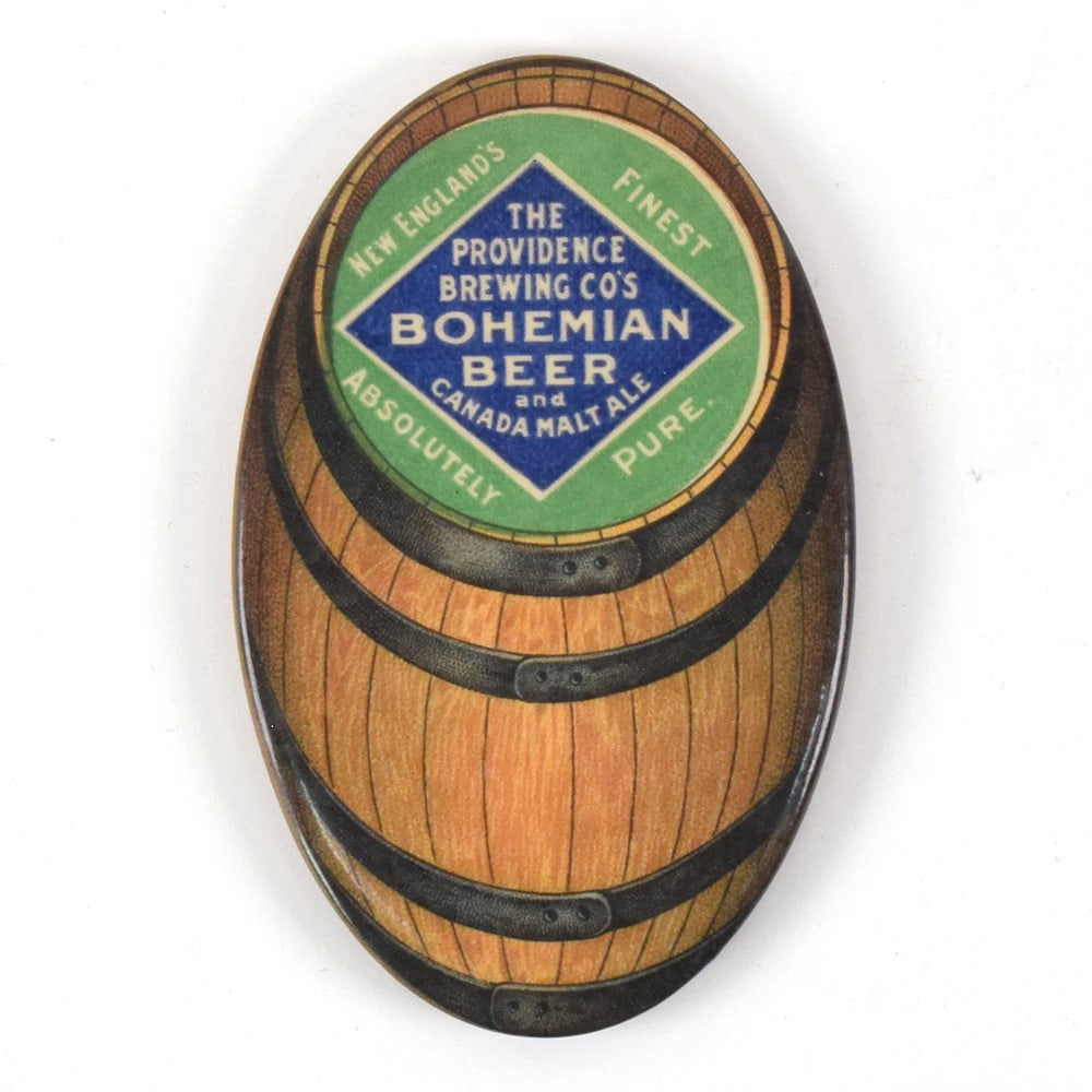 Providence Brewing Bohemian Beer Barrel Pre-Pro Pocket Mirror RARE MINTY (1 of 2)