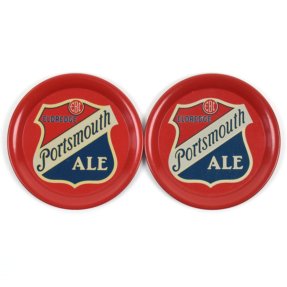 Eldredge Portsmouth Ale Tip Tray Pair MINTY: Brewer/Business Name: Eldredge Brewing Co., Portsmouth, New Hampshire Manufacturer/Plant: See comments/description Date of manufacture: