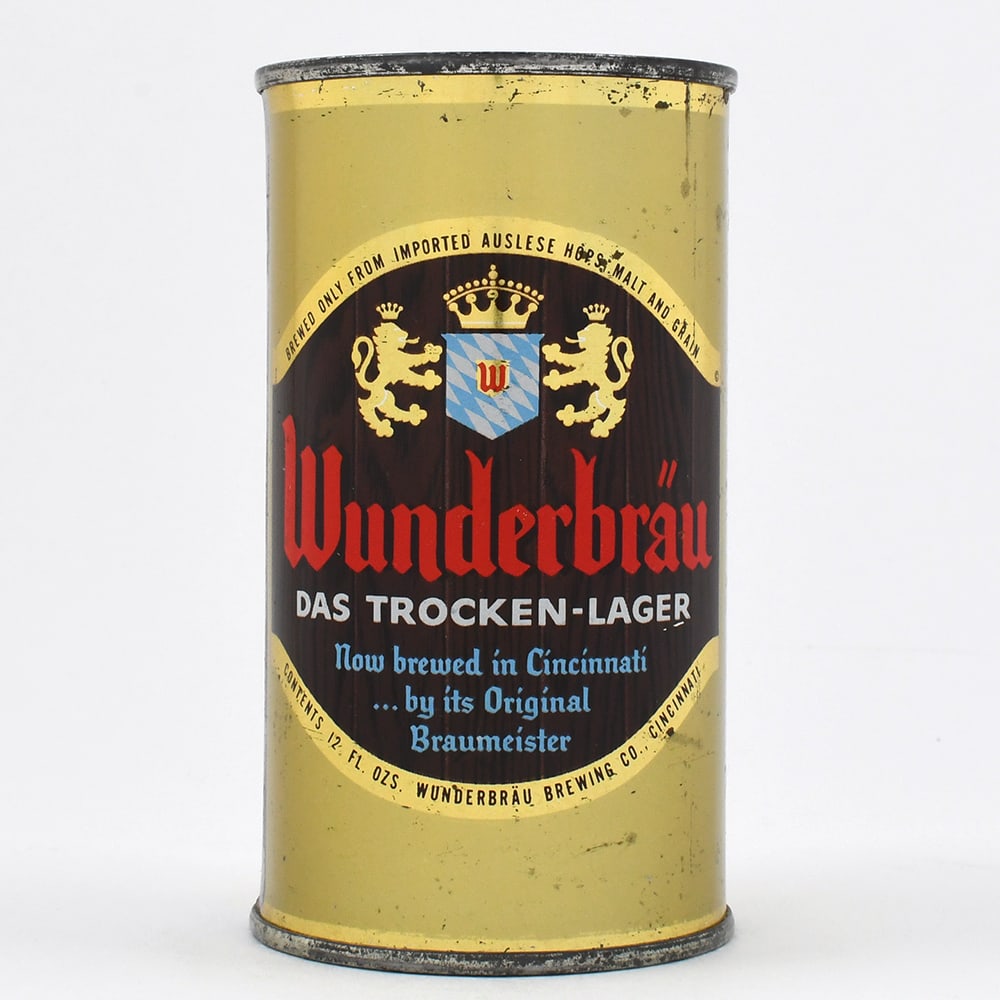 Wunderbrau Beer Flat Top 146-37: Brewer/Business Name: Wunderbrau Brewing Co., Cincinnati, Ohio Manufacturer/Plant: Continental Can Co. Date of manufacture: