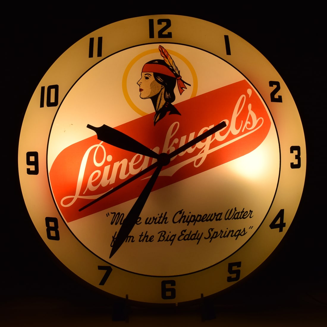 Leinenkugels 1950s Glass Double Bubble Clock SHARP - 2