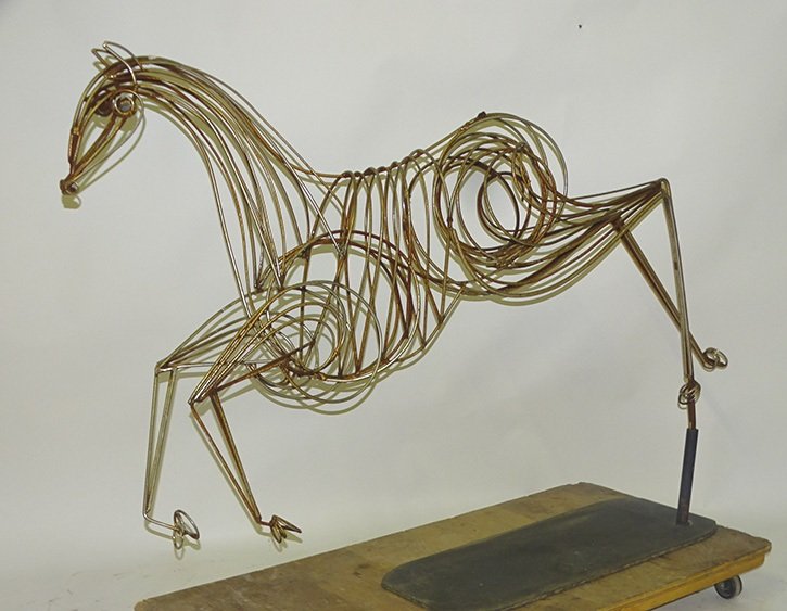 Mid-Century Modern Wire Horse Sculpture (1 of 4)