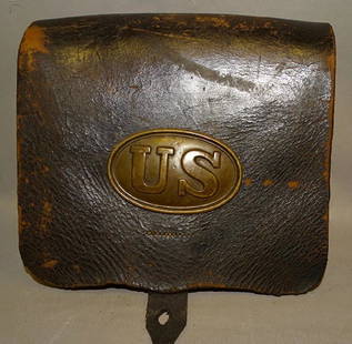 Civil War Ammo Pouch: Cicil War ammo pouch. Marked L. S. Baker. New York. Estate Fresh.