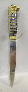 German Hilt Head Eagle Dagger: WWII Italian fascist German hilt head eagle dagger with 6 1/2" blade. Estate Fresh.