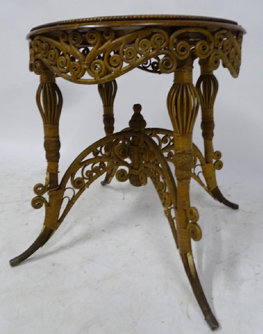 Wicker Round Table Lamp by Wakefield (1 of 3)