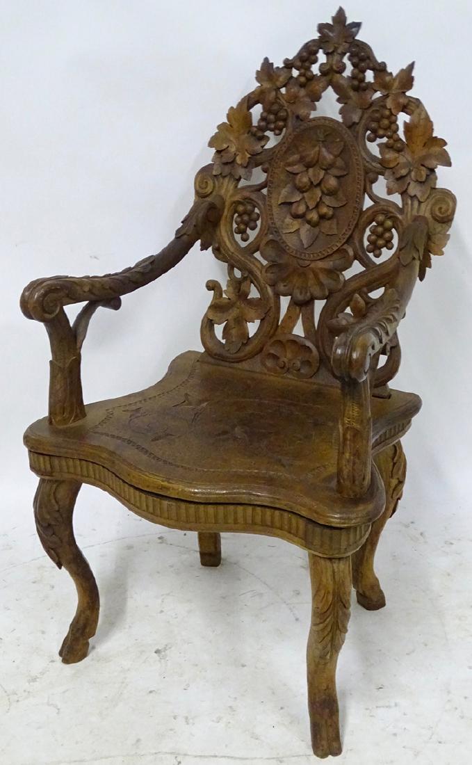 Black Forest Arm Chair with Music Box in Seat (1 of 3)