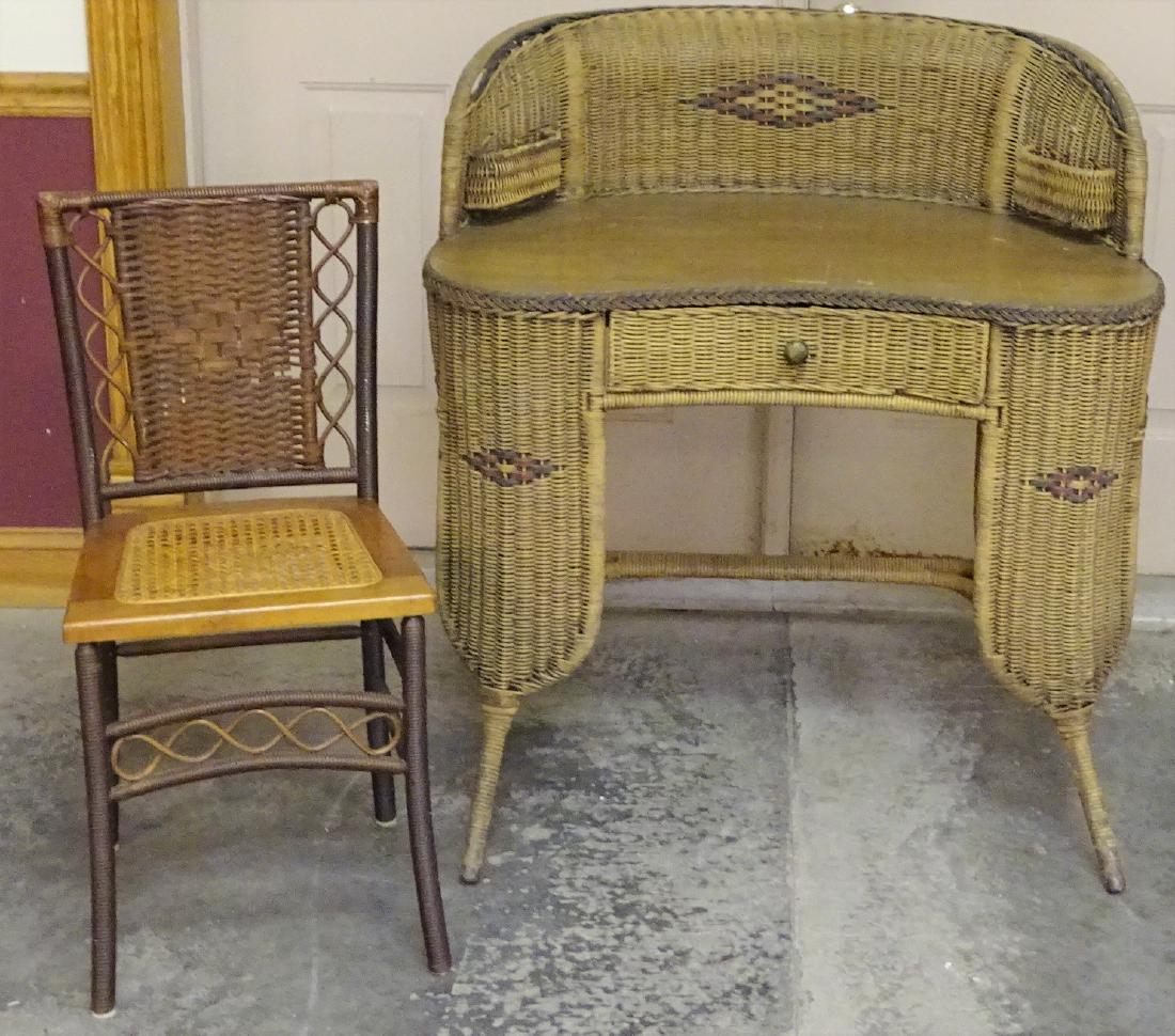 Antique Wicker Desk And Chair Jun 30 2019 Ralph Fontaine