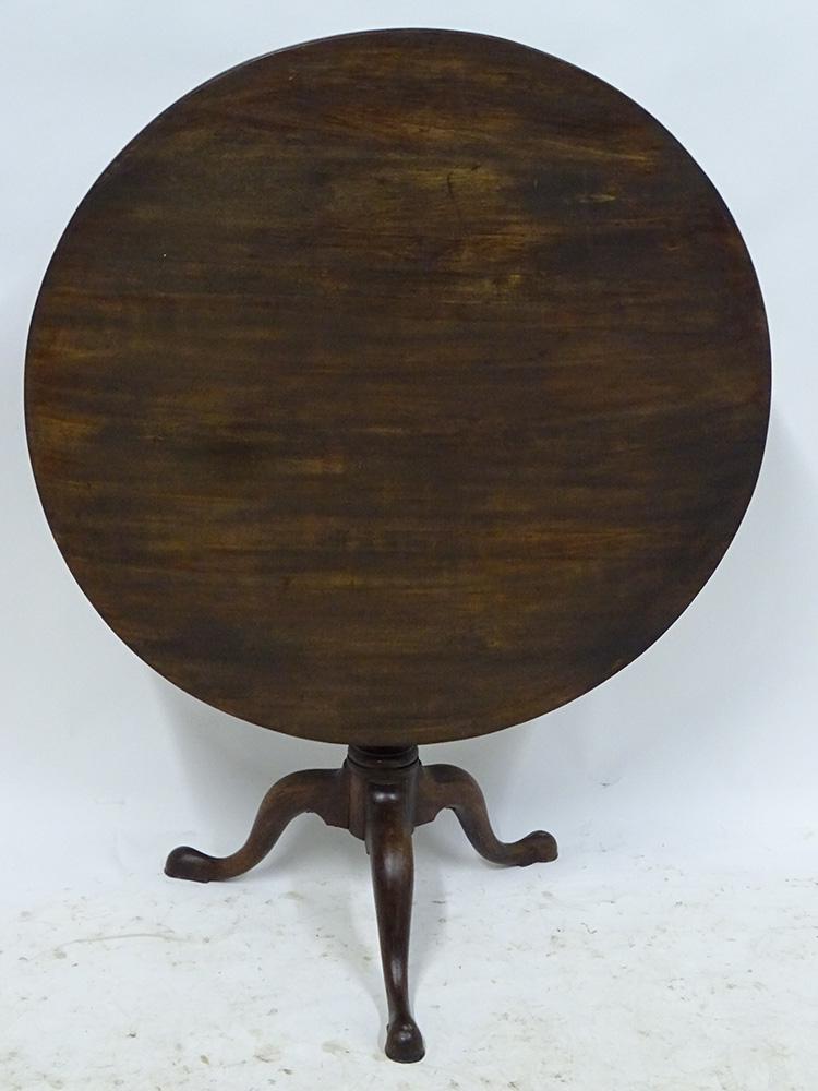 Period Round Tilt Top Table: Period round tilt top table. No breaks on legs, doesnâ€™t swivel.