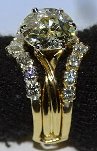 Estate Fresh 4 Carat Diamond and 1 Carat Insert: Estate fresh 4 carat diamond and 1 carat insert ring. Appraised over $37,000. Appraised and description attached.