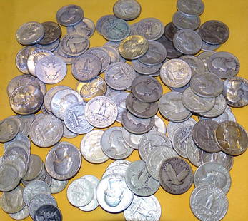 23 Silver Quarters and Dimes: Estate silver quarters and dimes. 23.45 face value.