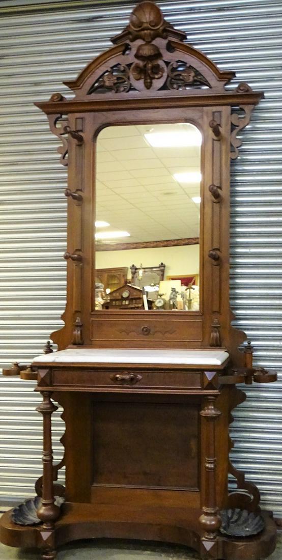 Victorian 8' Marble Top Hall Tree Nov 03, 2019 Ralph Fontaine Heritage Auctions Inc. in NY