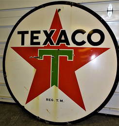 6' Double Sided Porcelain Texaco Sign