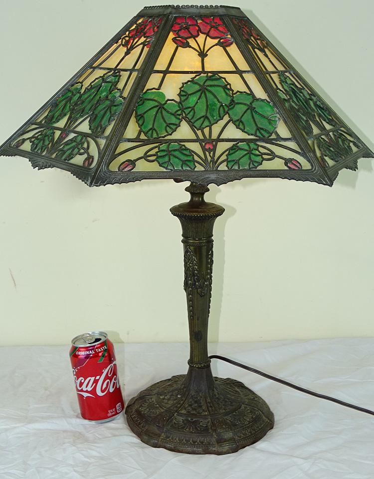 18" Paneled Table Lamp Signed Empire (1 of 4)
