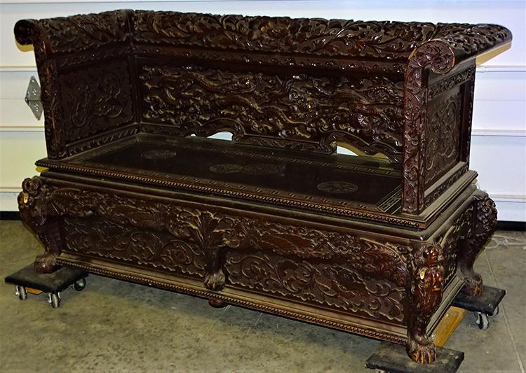 Antique Oriental Lift Seat Bench (1 of 6)