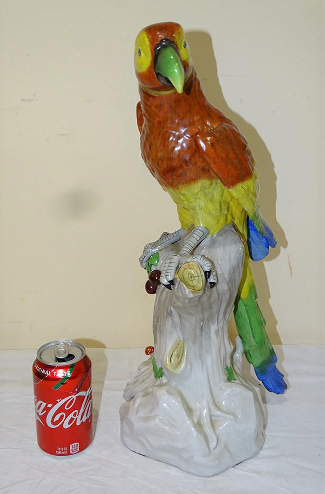 Awesome 18" Signed Dresden Parrot (1 of 5)