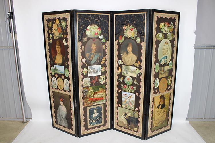Unusual Antique 4 Part Dressing Screen (1 of 10)