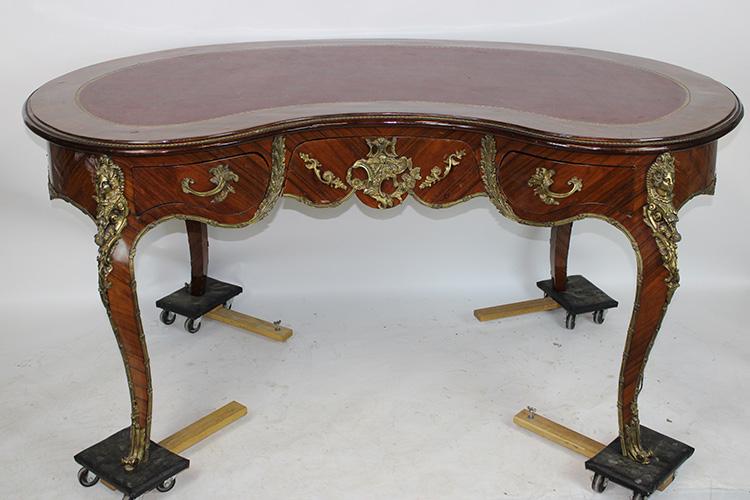 Large 70" Rosewood Desk with Bronze Ladies Heads (1 of 8)