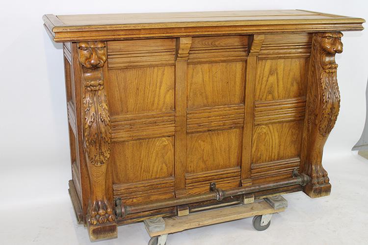 5' Oak Bar with Full Standing Lions (1 of 6)