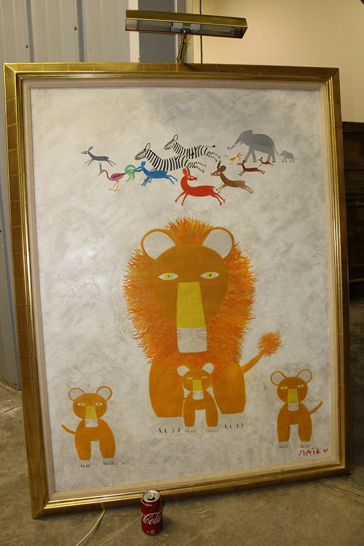 Large Oil on Canvas by Henri Maik (1 of 5)