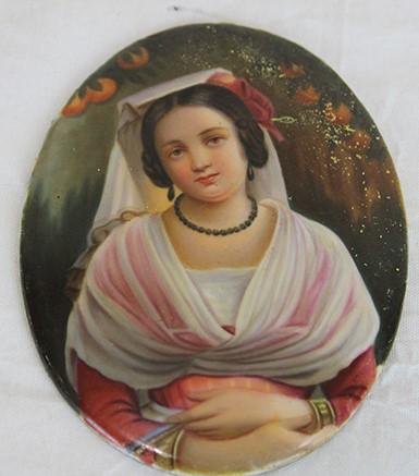 Beautiful Oval Miniature Painting on Porcelain (1 of 2)