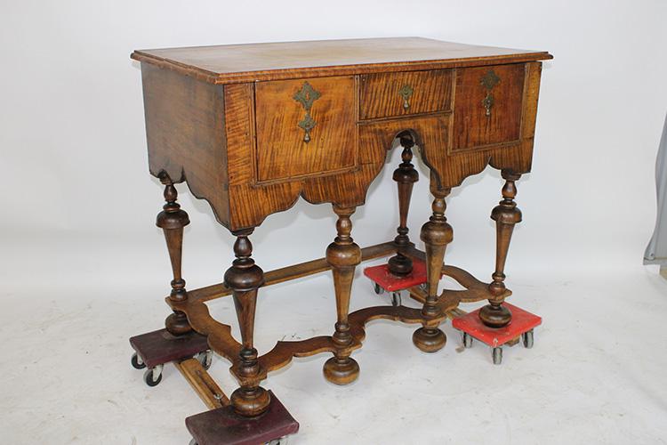 Period Tiger Maple William and Mary Highboy Base (1 of 6)