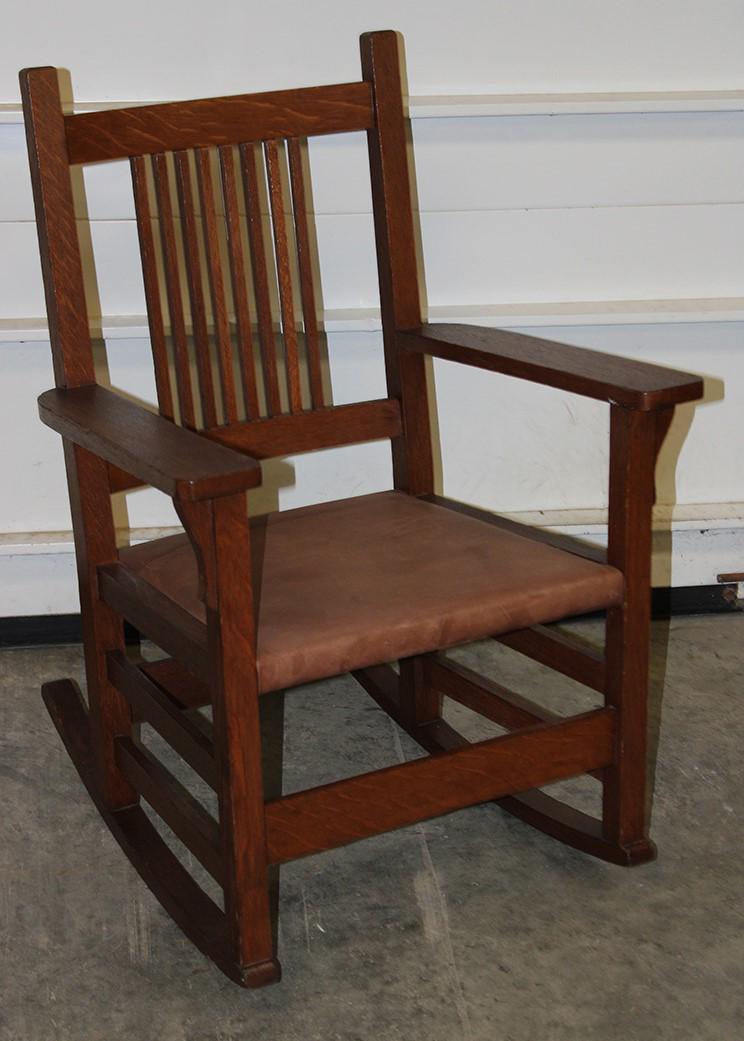 Smaller Spindle Back Signed L&J G Stickley Rocker (1 of 3)