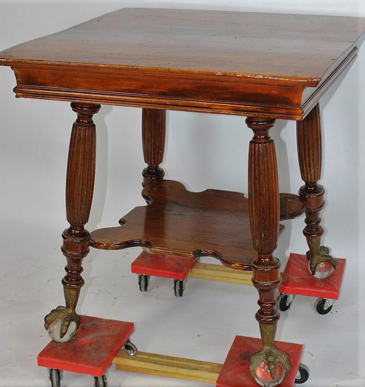 Victorian Lamp Table with Huge Ball and Claw Feet (1 of 3)