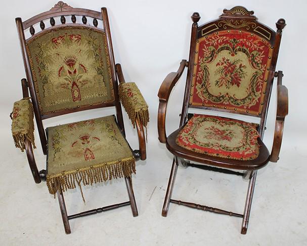 (2) Original Walnut Folding Chairs (1 of 5)