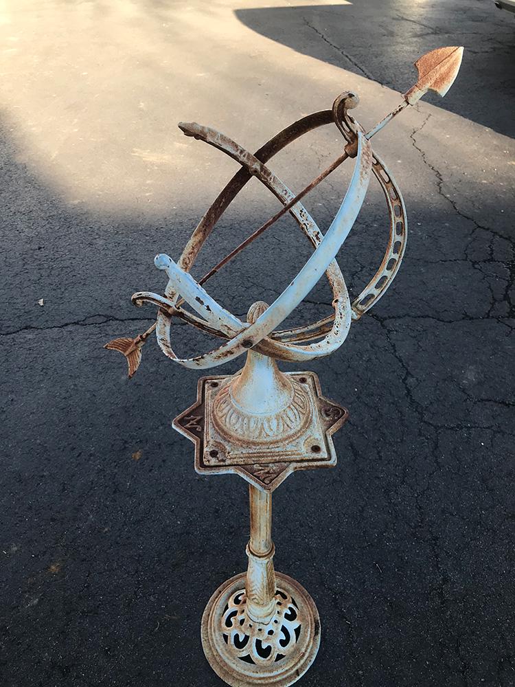 Wrought Iron Armillary: Wrought iron armillary. 45" tall, 13" round.