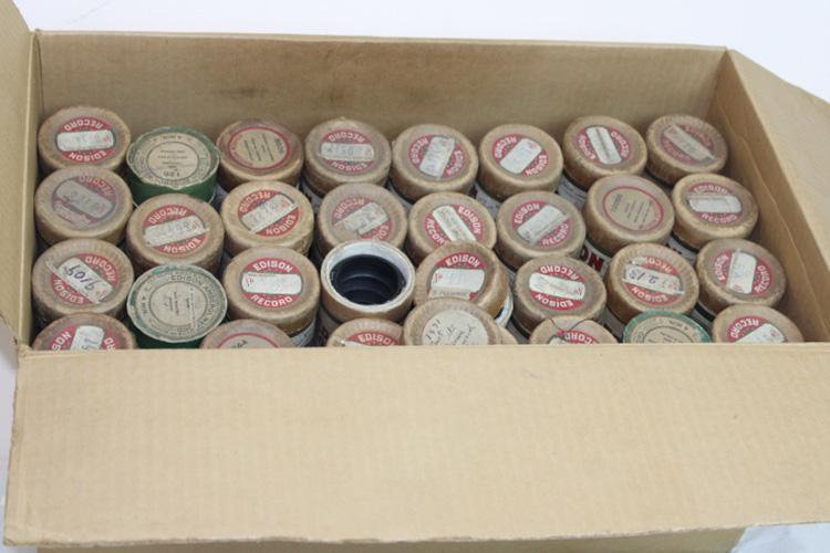 Appr. 60 Cylinder Records: Appr. 60 cylinder records for an Edison machine in original cases.
