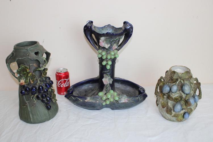 3 Pieces of Porcelain Including Large Piece of Amphora: 3 pieces of porcelain including large piece of Amphora. All have some kind of damage (see photos). Large piece is 15".