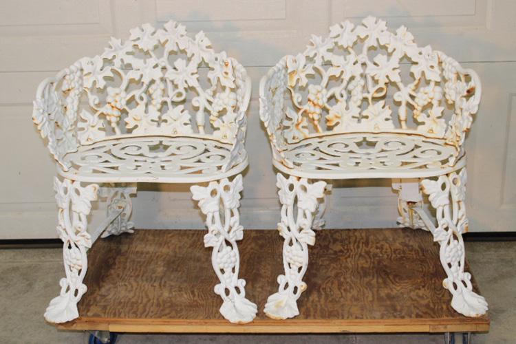 Pair of Cast Iron Grapevine Patio Chairs (1 of 4)