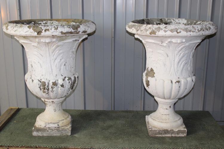 Pair of Massive Poured Concrete Urns (1 of 4)