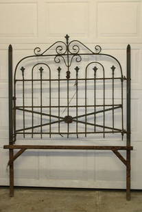 Victorian Garden Gate: Victorian garden gate with frame, all good. 55" wide, 73" tall.