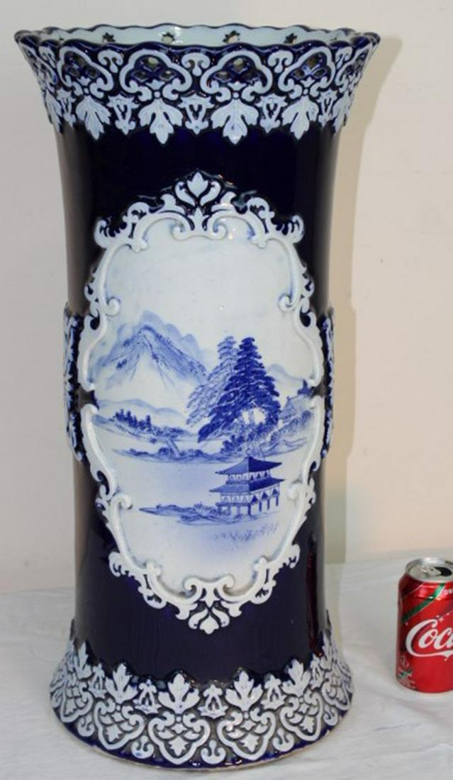 Fabulous Antique 24" Cobalt Blue Umbrella Stand (1 of 5)
