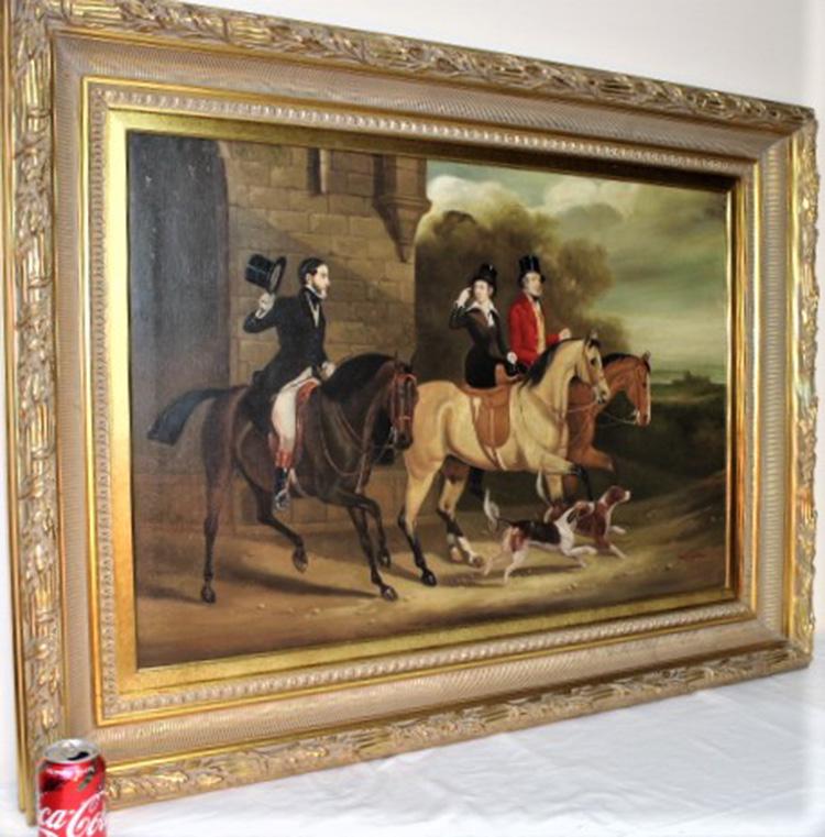 Large Oil on Canvas of Nobleman: Large oil on canvas of nobleman signed Jack Smith. Late 20th C. 46" wide, 35" tall, 3" deep.