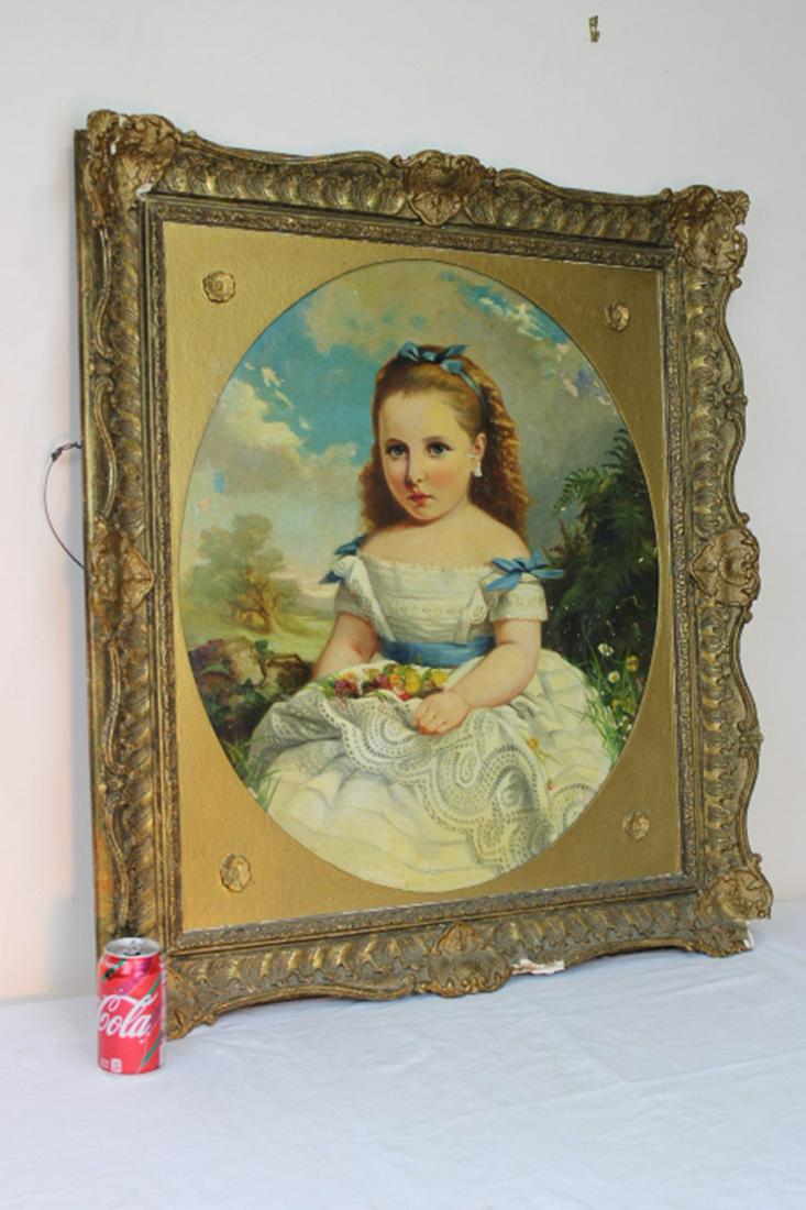 Large 19th C. Oil on Canvas Artist Signed Fonte (1 of 4)