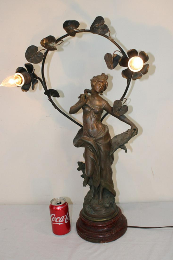 28" Figural Spelter Lamp by Moreau (1 of 3)