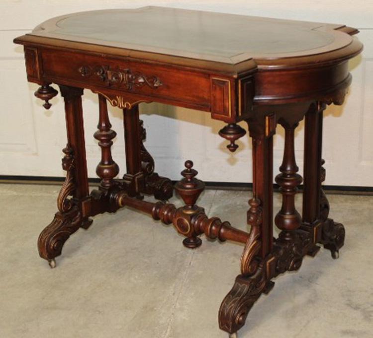 Classy Victorian Renaissance Library Table (1 of 4)